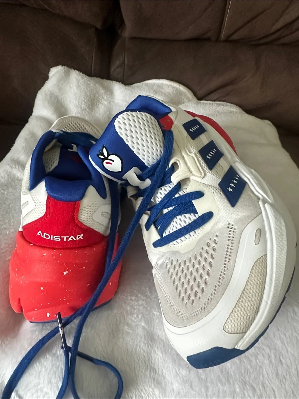 adidas Men's Athletic Sneakers — White, Blue & Red